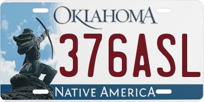 OK license plate 376ASL