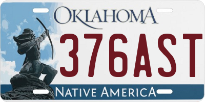 OK license plate 376AST