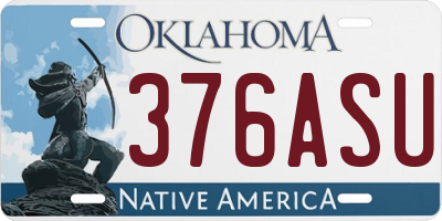 OK license plate 376ASU