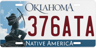 OK license plate 376ATA