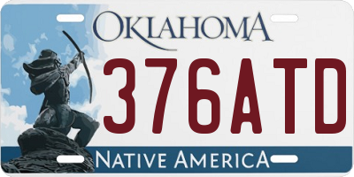 OK license plate 376ATD