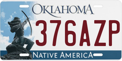 OK license plate 376AZP
