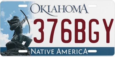 OK license plate 376BGY