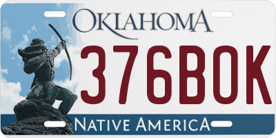 OK license plate 376BOK