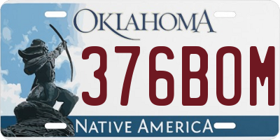 OK license plate 376BOM