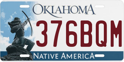 OK license plate 376BQM