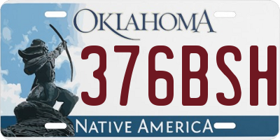 OK license plate 376BSH