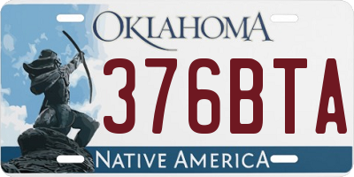 OK license plate 376BTA
