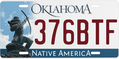 OK license plate 376BTF