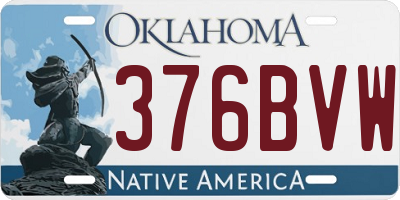 OK license plate 376BVW