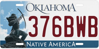 OK license plate 376BWB
