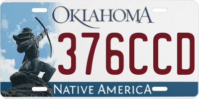 OK license plate 376CCD