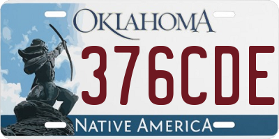 OK license plate 376CDE