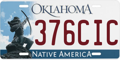 OK license plate 376CIC