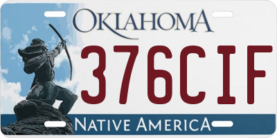 OK license plate 376CIF