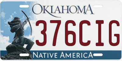 OK license plate 376CIG