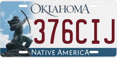 OK license plate 376CIJ