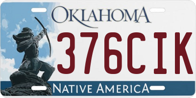 OK license plate 376CIK