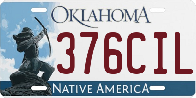 OK license plate 376CIL