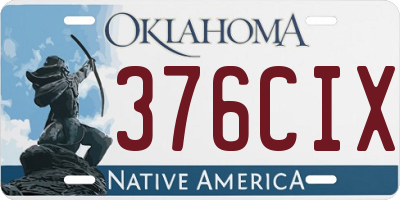 OK license plate 376CIX