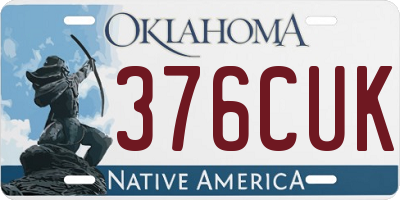 OK license plate 376CUK