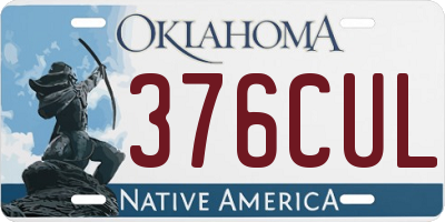 OK license plate 376CUL