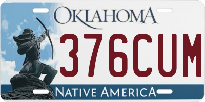 OK license plate 376CUM