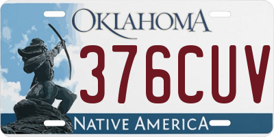 OK license plate 376CUV