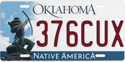OK license plate 376CUX