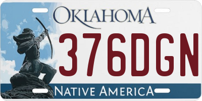 OK license plate 376DGN