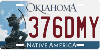 OK license plate 376DMY