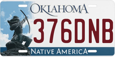 OK license plate 376DNB