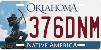 OK license plate 376DNM