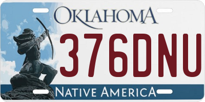 OK license plate 376DNU