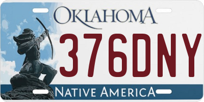 OK license plate 376DNY