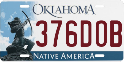 OK license plate 376DOB