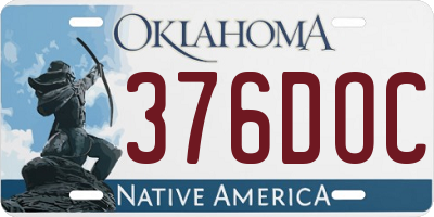 OK license plate 376DOC