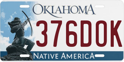 OK license plate 376DOK