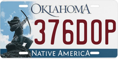 OK license plate 376DOP