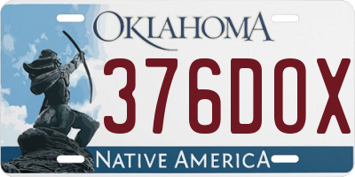 OK license plate 376DOX
