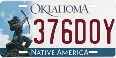 OK license plate 376DOY