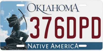OK license plate 376DPD