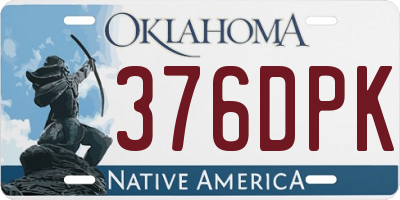 OK license plate 376DPK