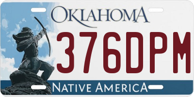OK license plate 376DPM