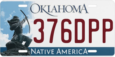 OK license plate 376DPP
