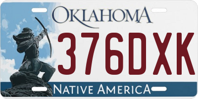 OK license plate 376DXK