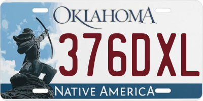 OK license plate 376DXL