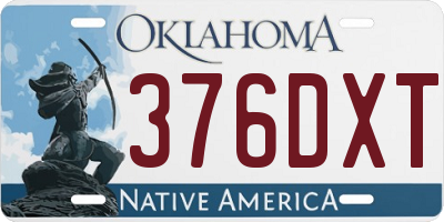 OK license plate 376DXT