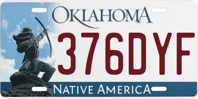 OK license plate 376DYF