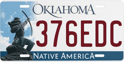 OK license plate 376EDC